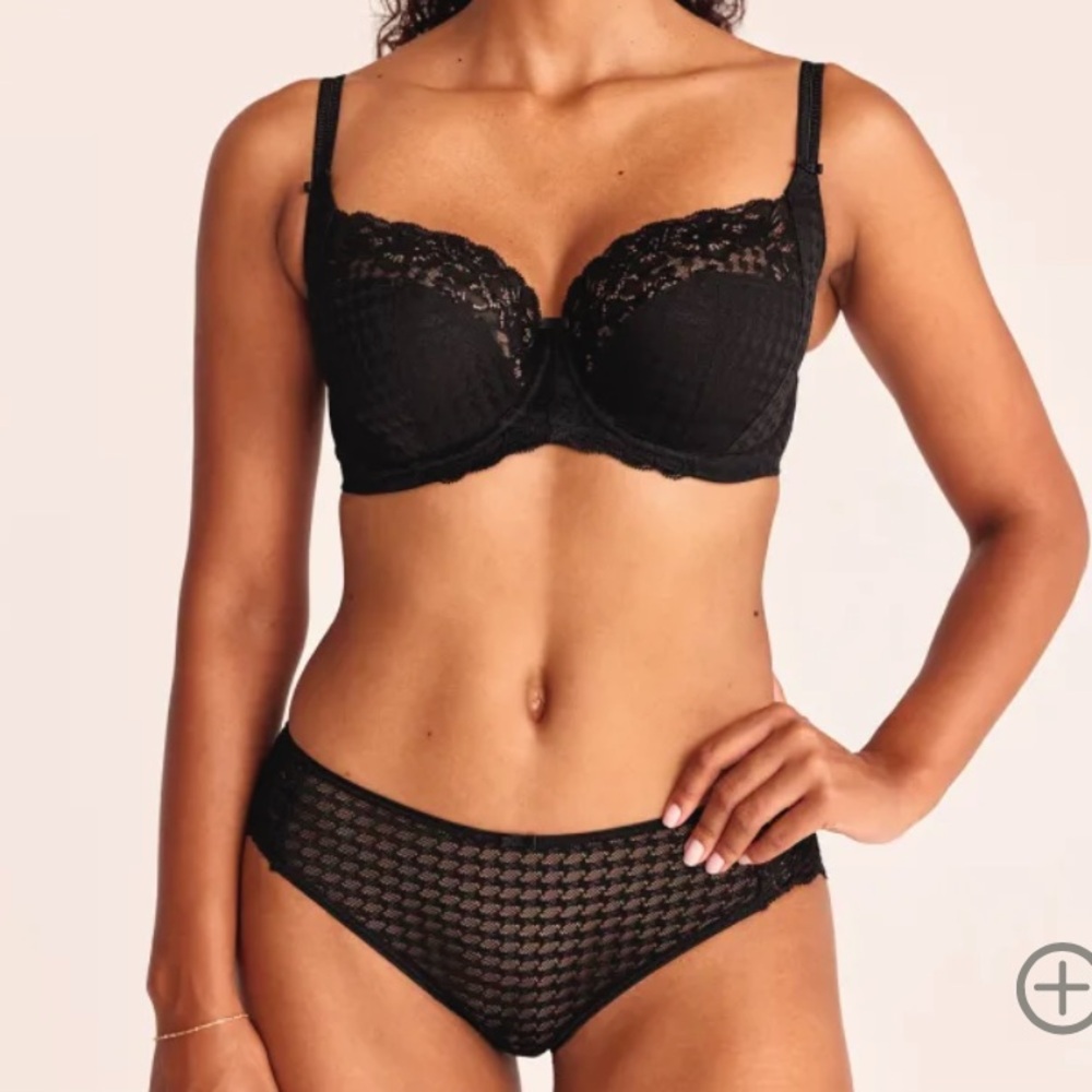 Panache Black Lace Envy Full Cup Bra Sz. 36K‎ NWT